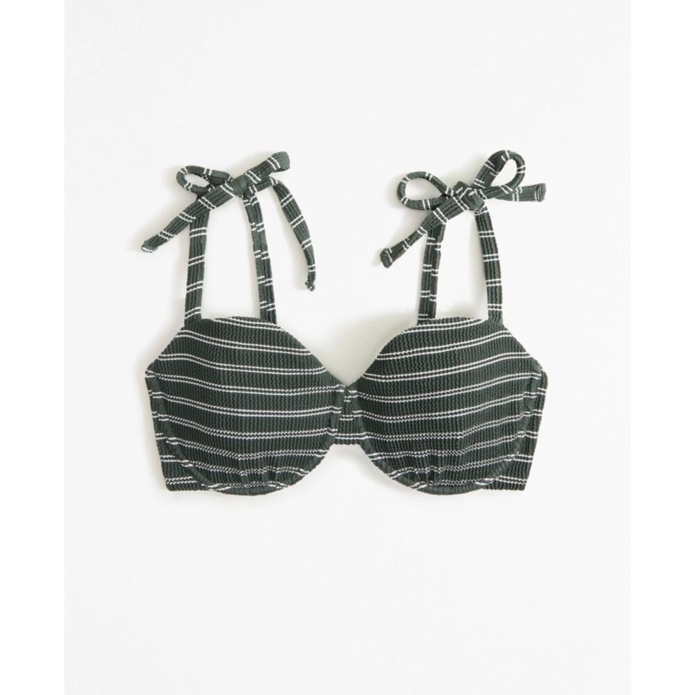 NWT Abercrombie and Fitch Curve Love Striped Underwire Bikini Top Size Small - Picture 4 of 9